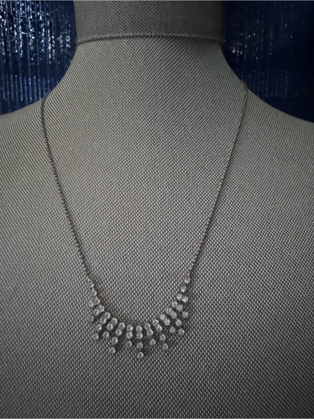 Delicate Crystal Drop Necklace - Silver Tone